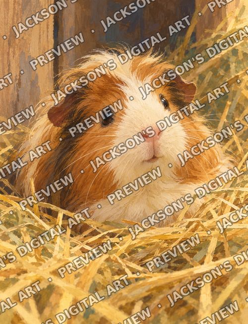 Guinea Pig in the Hay