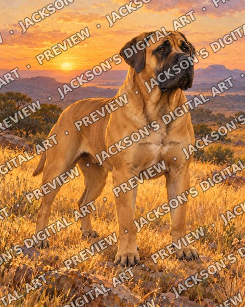 Boerboel at Sunset