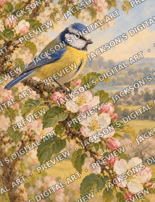 Blue Tit on Blossom