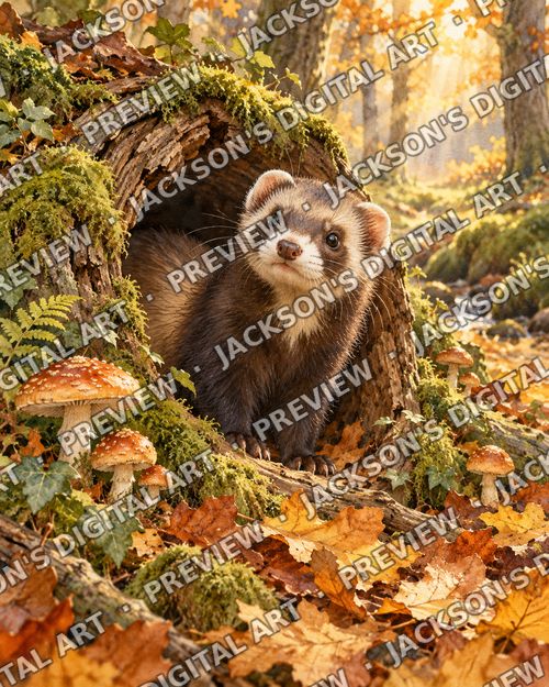 Ferret in the Log