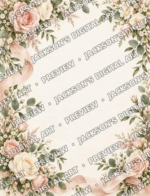 Blush Roses Wedding Invitation